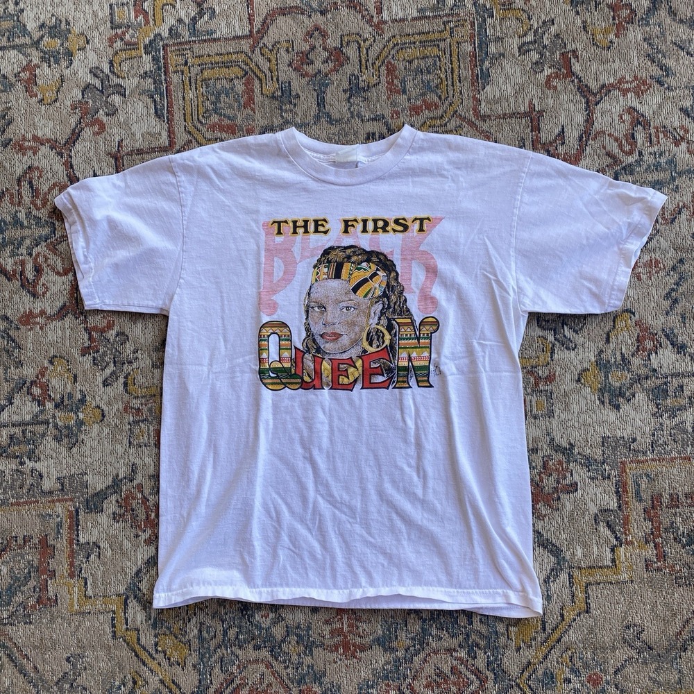 Vintage 90s The First Black Queen Tee Shirt Afrocentric Tee L / XL